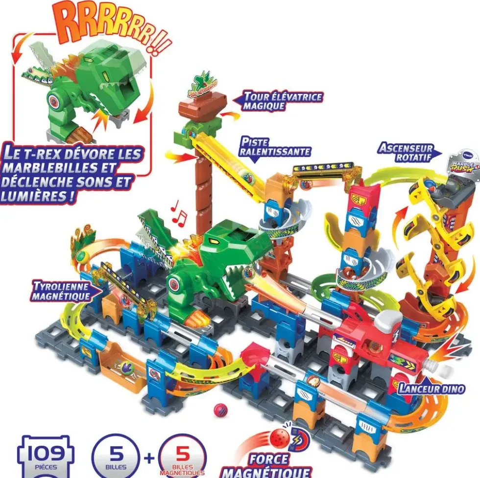 MARBLE RUSH - DINO ADVENTURES MAGNETIC SET XL400E