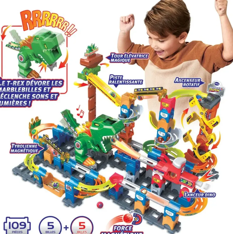MARBLE RUSH - DINO ADVENTURES MAGNETIC SET XL400E