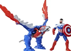 MARVEL - AVENGERS - FIGURINE - CAPTAIN AMERICA - MECHSTRIKE MECHASAURS REDWING ET CAPTAIN