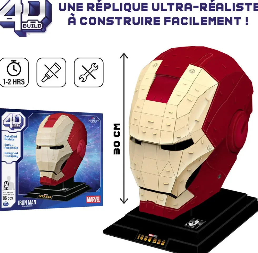 MARVEL - AVENGERS - IRON MAN - 4D BUILD - CASQUE 96 PIECES