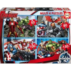 MARVEL - AVENGERS - PUZZLES MULTI 4 EN 1 50-80-100-150 PIECES