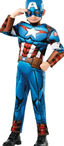 MARVEL CAPTAIN AMERICA - DEGUISEMENT LUXE - TAILLE M 5-6 ANS