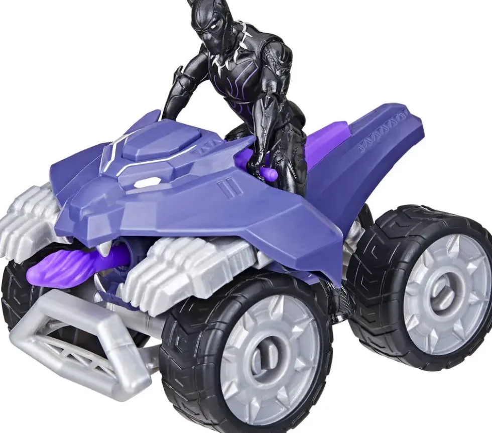 MARVEL - FIGURINE BLACK PANTHER ET VEHICULE 10 CM