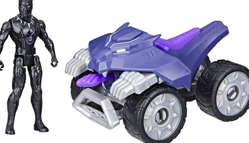 MARVEL - FIGURINE BLACK PANTHER ET VEHICULE 10 CM