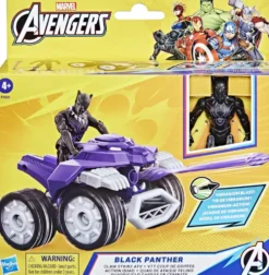 MARVEL - FIGURINE BLACK PANTHER ET VEHICULE 10 CM