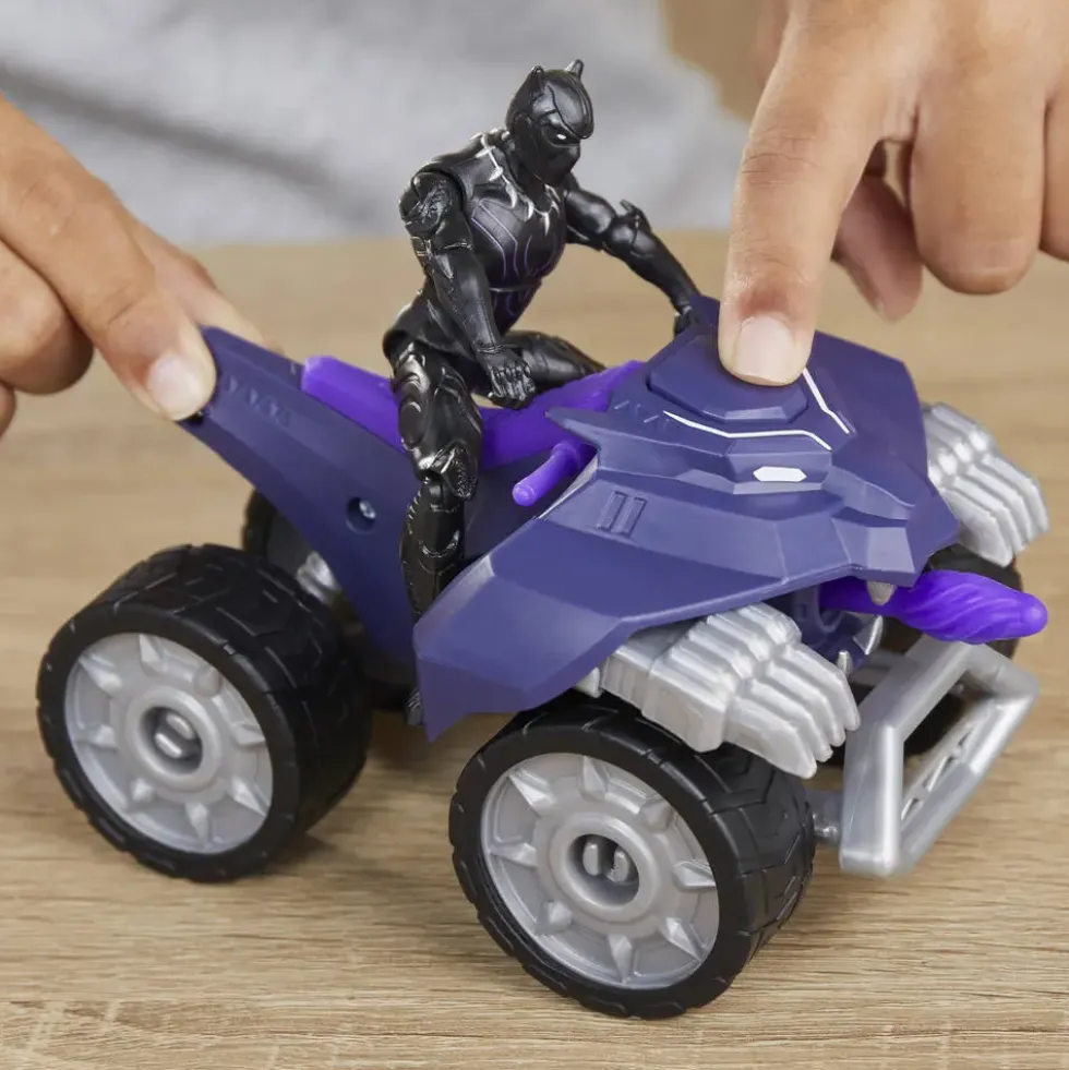 MARVEL - FIGURINE BLACK PANTHER ET VEHICULE 10 CM