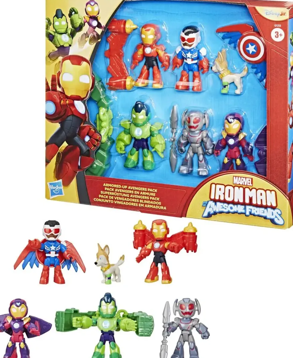 MARVEL IRON MAN AND HIS AWESOME FRIENDS - PACK FIGURINES AVENGERS EN ARMURE