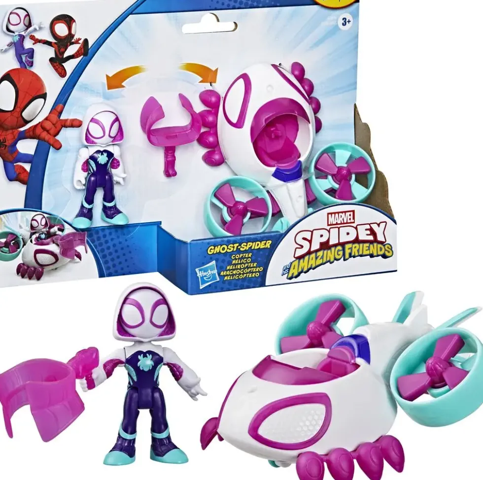 MARVEL SPIDEY ET SES AMIS EXTRANSFORMERS ORDINAIRES HELICO DE GHOST-SPIDER