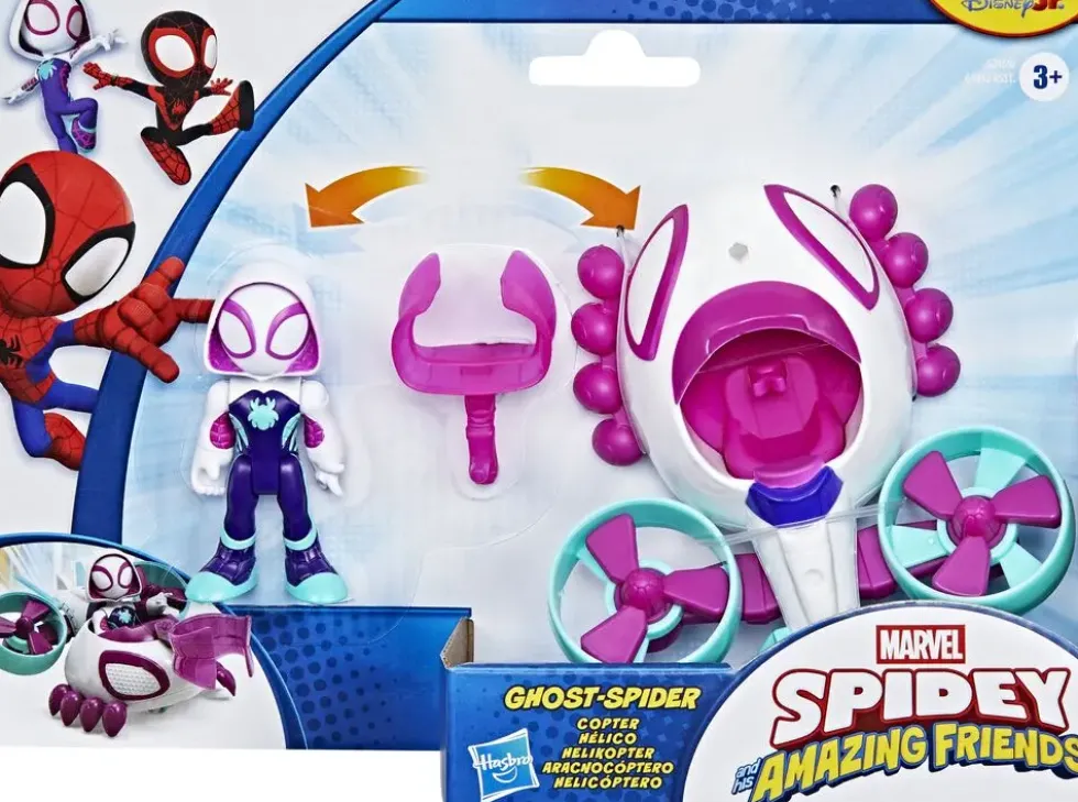 MARVEL SPIDEY ET SES AMIS EXTRANSFORMERS ORDINAIRES HELICO DE GHOST-SPIDER