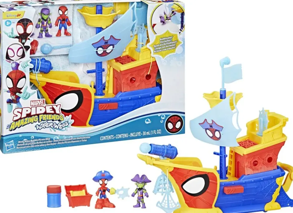 MARVEL SPIDEY - WATER-WEBS BATEAU DE PIRATES BULLES ET TOILES