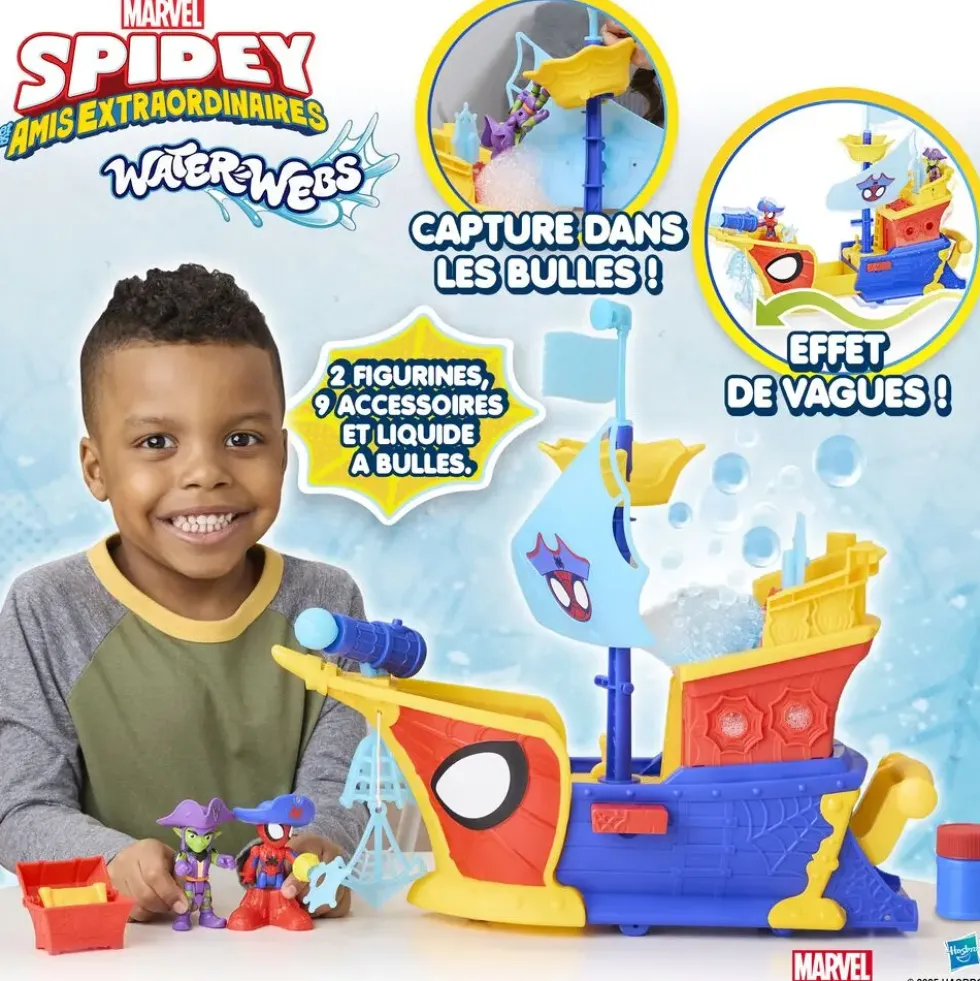 MARVEL SPIDEY - WATER-WEBS BATEAU DE PIRATES BULLES ET TOILES