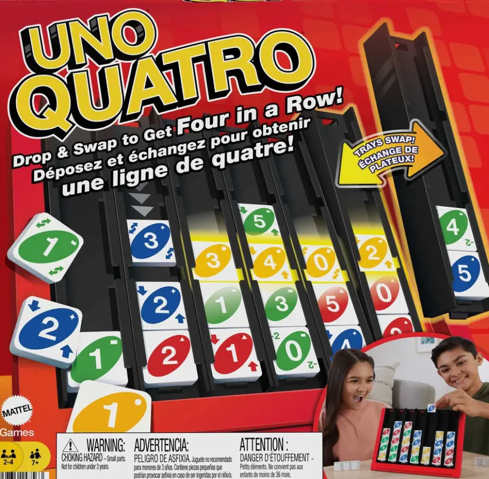 MATTEL GAMES - UNO QUATRO - JEU DE CARTES FAMILLE