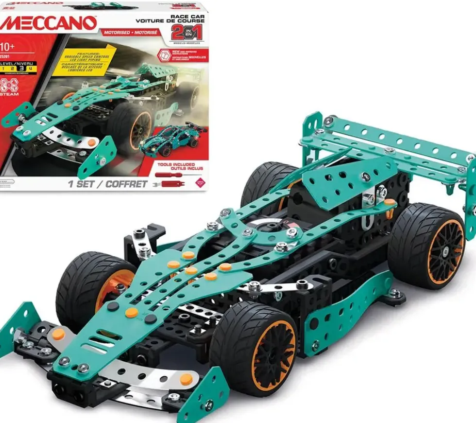 MECCANO - VOITURE DE COURSE MOTORISEE 2 EN 1