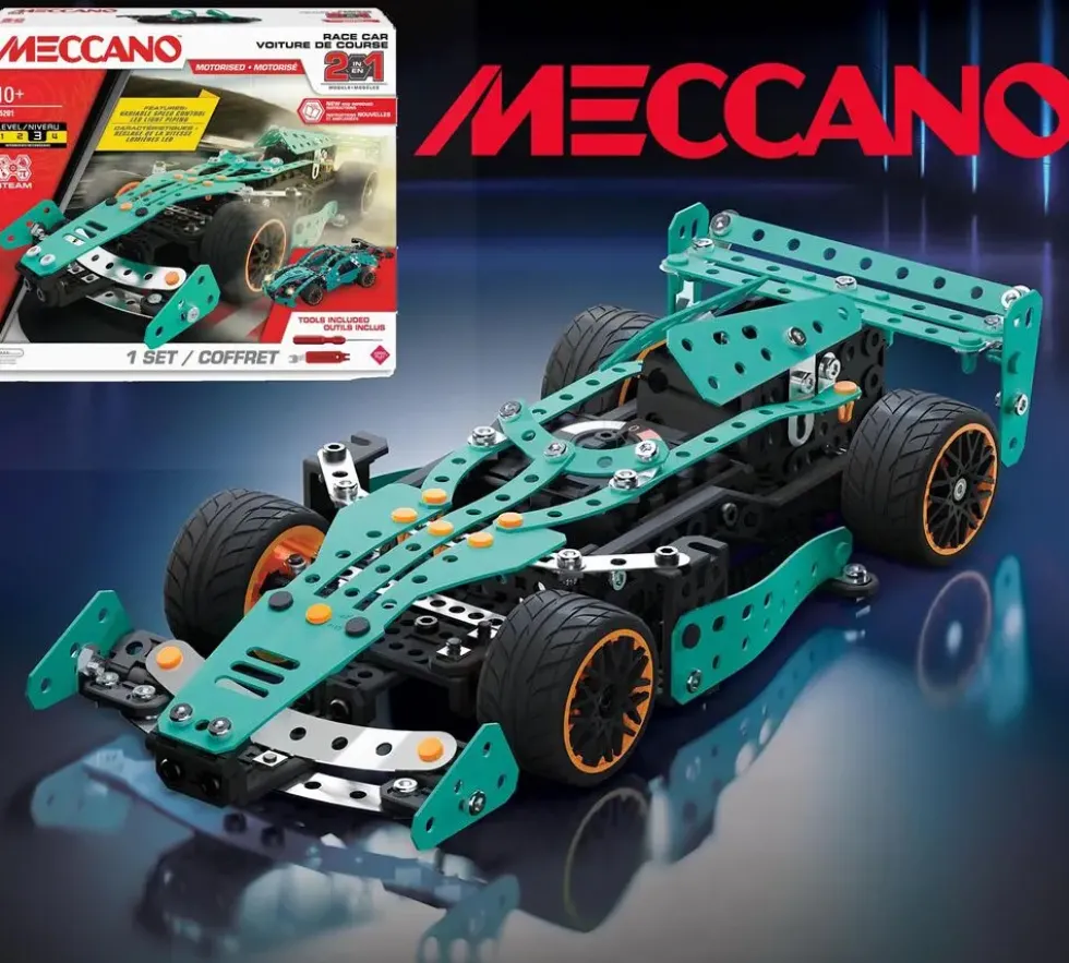 MECCANO - VOITURE DE COURSE MOTORISEE 2 EN 1