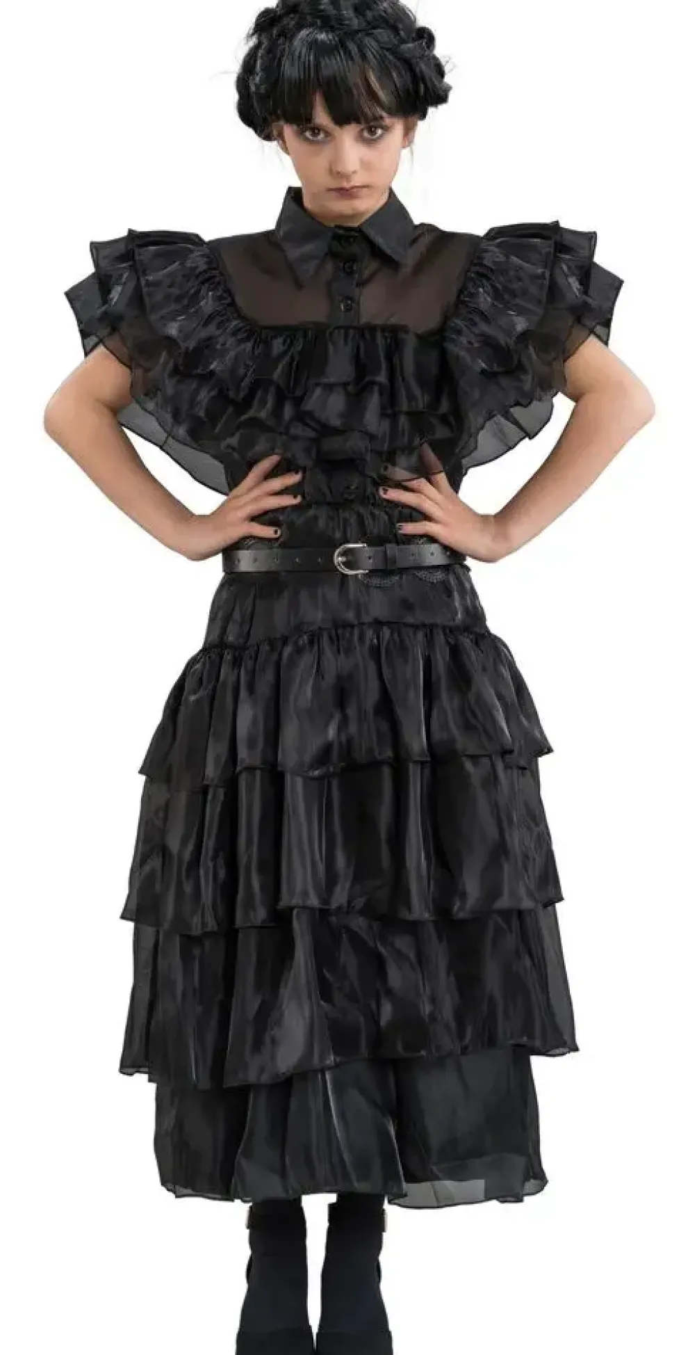 MERCREDI -DEGUISEMENT ROBE DE BAL NOIREWEDNESDAY ©TAILLE 128CM