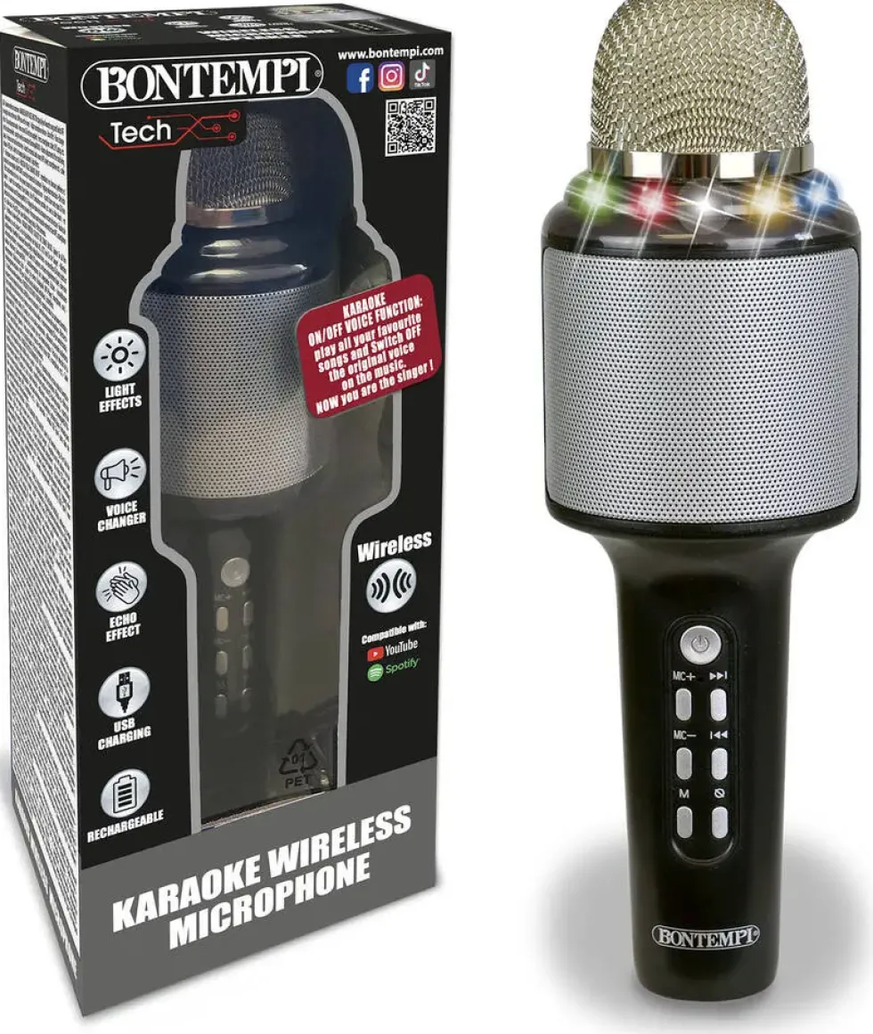 MICRO KARAOKÉ AVEC CONNEXION SANS FIL ET EFFETS LUMINEUX