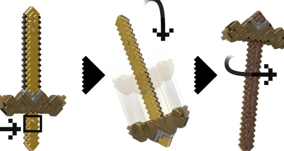 MINECRAFT - EPEE PIOCHE 2 EN 1