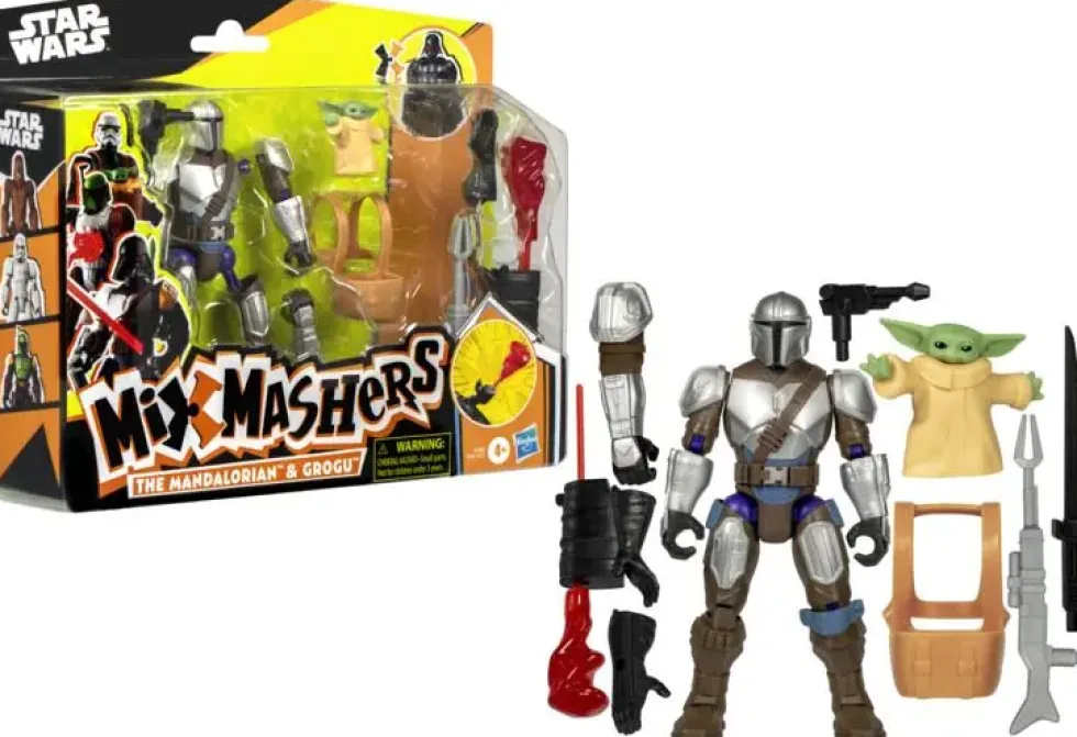 MIX MASHERS - STAR WARS - FIGURINE DELUXE MANDALORIAN ET GROGU
