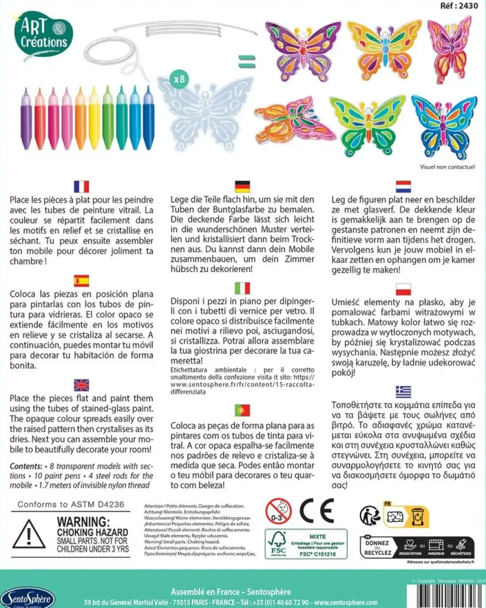MOBILE VITRAIL - PAPILLONS