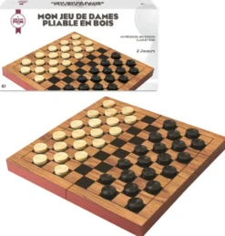 MON JEU DE DAMES PLIABLE EN BOIS