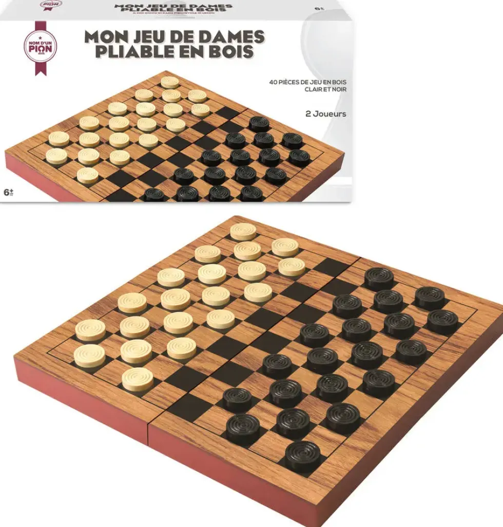 MON JEU DE DAMES PLIABLE EN BOIS