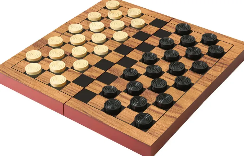 MON JEU DE DAMES PLIABLE EN BOIS