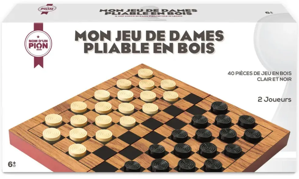 MON JEU DE DAMES PLIABLE EN BOIS