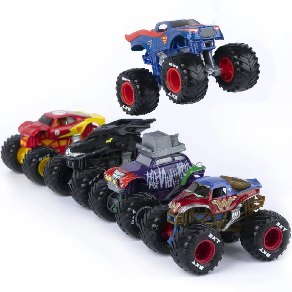 MONSTER JAM - DC™ JUSTICE LEAGUE™VS. THE JOKER™ PACK 5 VEHICULES DIE CAST 1.64