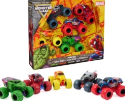 1:64 MONSTER JAM PACK DE 5 VEHICULES MARVEL DIE-CAST