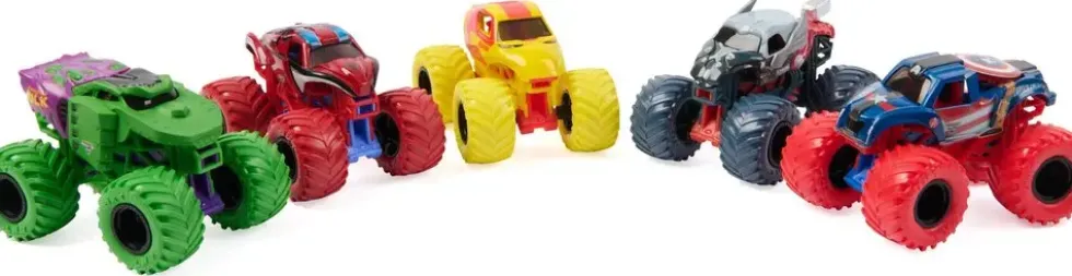 1:64 MONSTER JAM PACK DE 5 VEHICULES MARVEL DIE-CAST