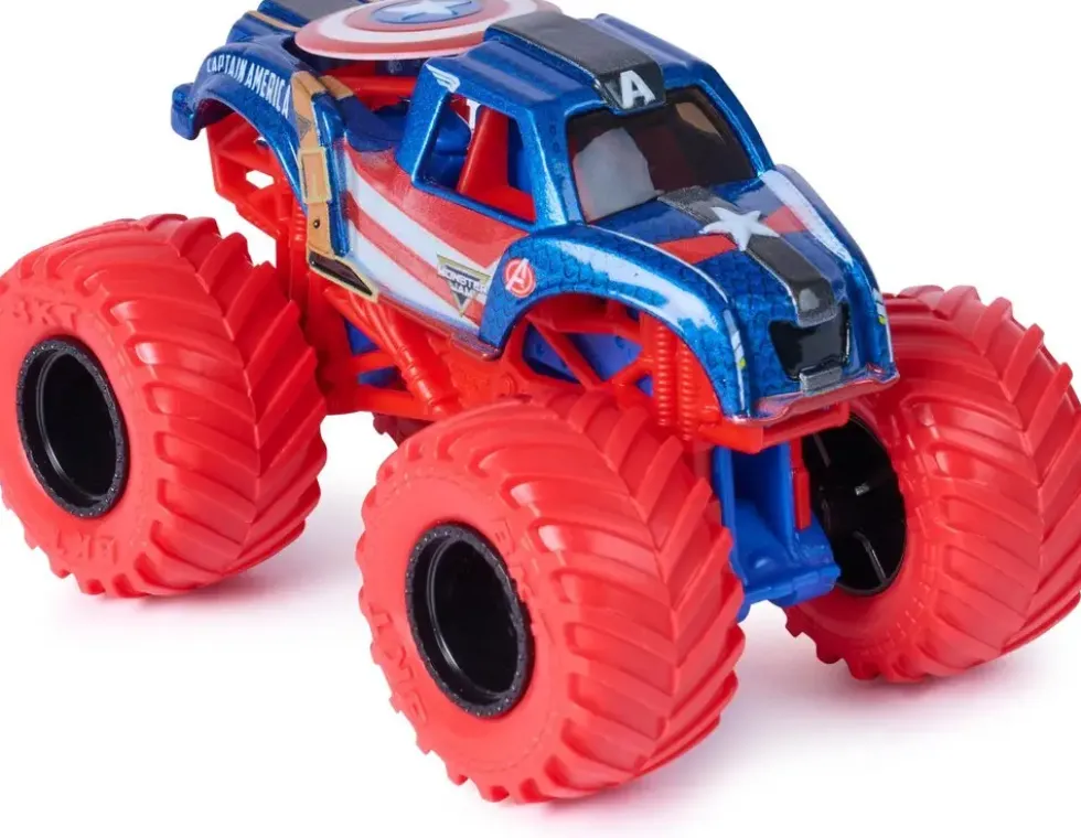 1:64 MONSTER JAM PACK DE 5 VEHICULES MARVEL DIE-CAST