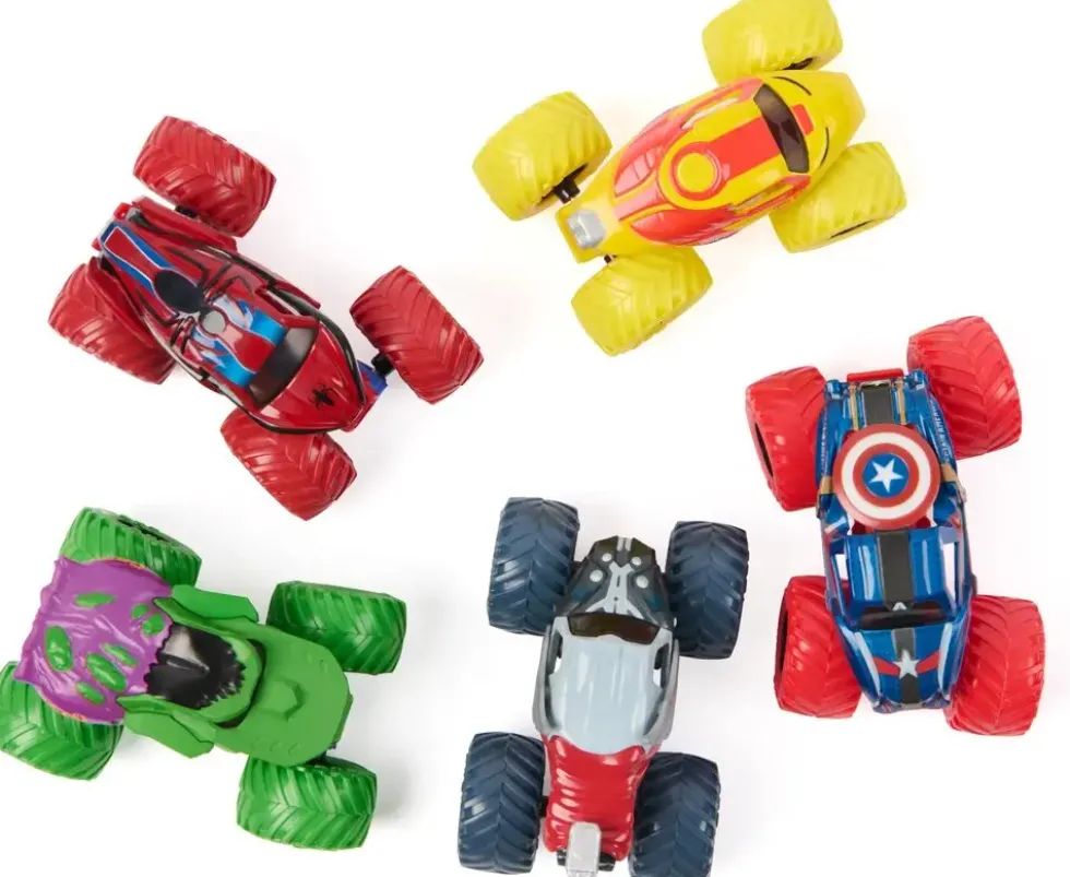 1:64 MONSTER JAM PACK DE 5 VEHICULES MARVEL DIE-CAST