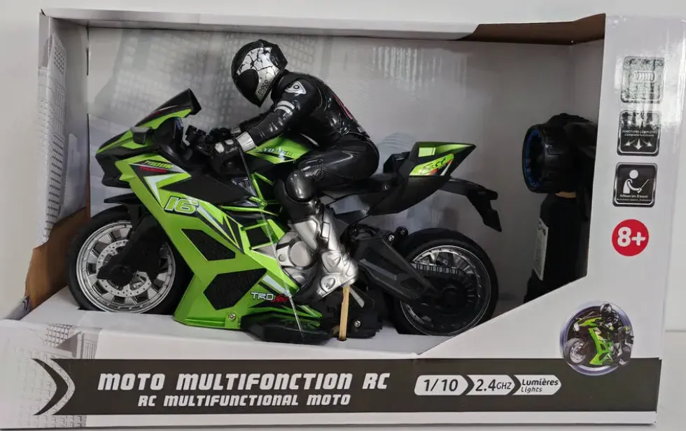 MOTO AVEC CONDUCTEUR RADIOCOMMANDEE 1:10