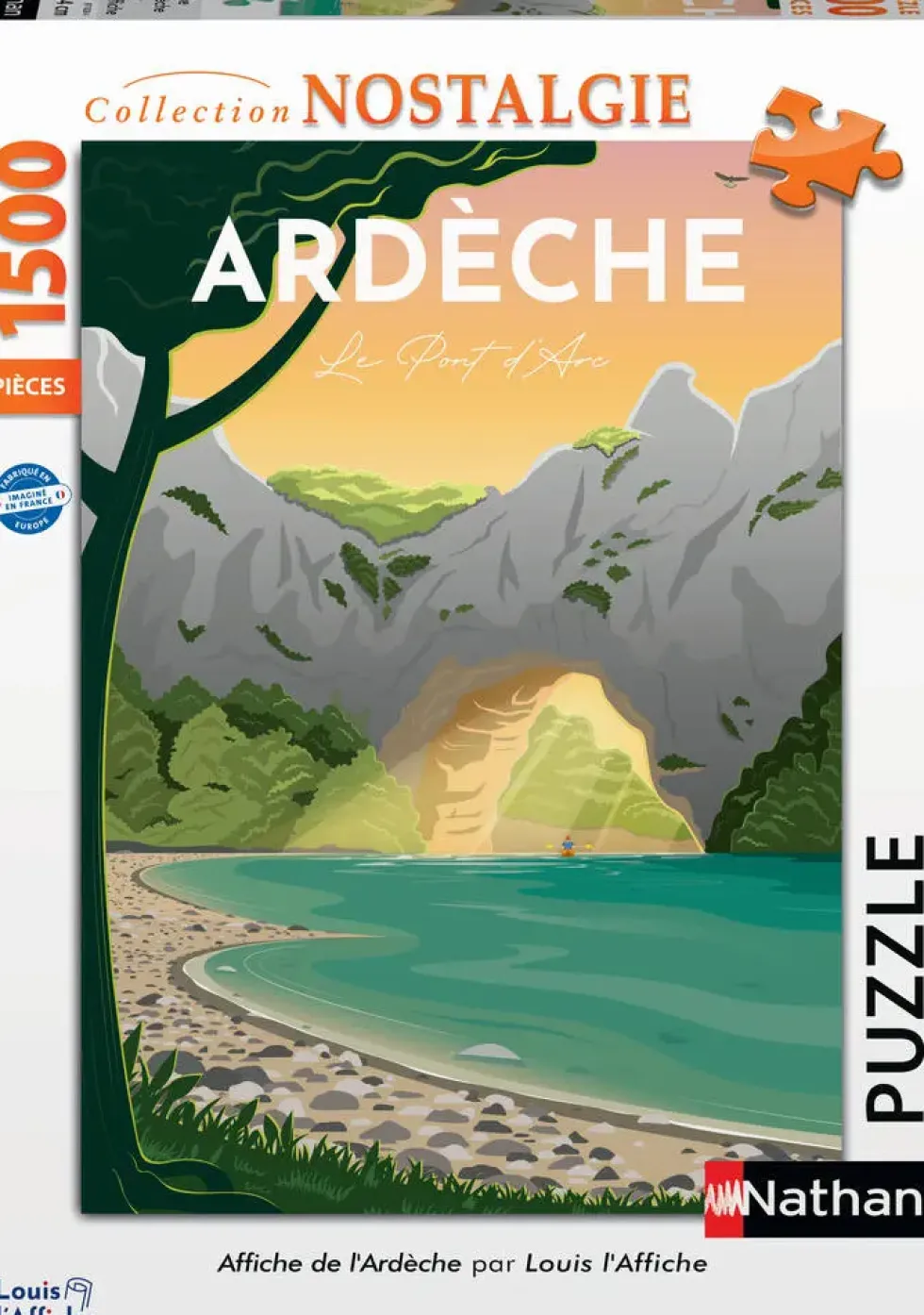 NATHAN PUZZLE 1500 PIECES - AFFICHE DE L'ARDECHE -LOUIS L'AFFICHE