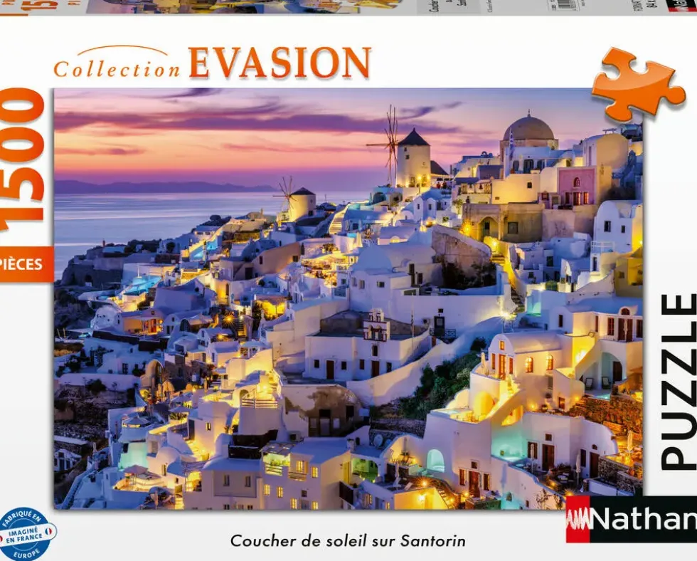 NATHAN PUZZLE 1500 PIECESCOUCHER DE SOLEIL SUR SANTORIN