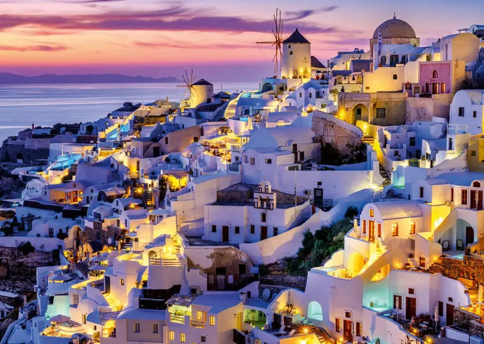 NATHAN PUZZLE 1500 PIECESCOUCHER DE SOLEIL SUR SANTORIN
