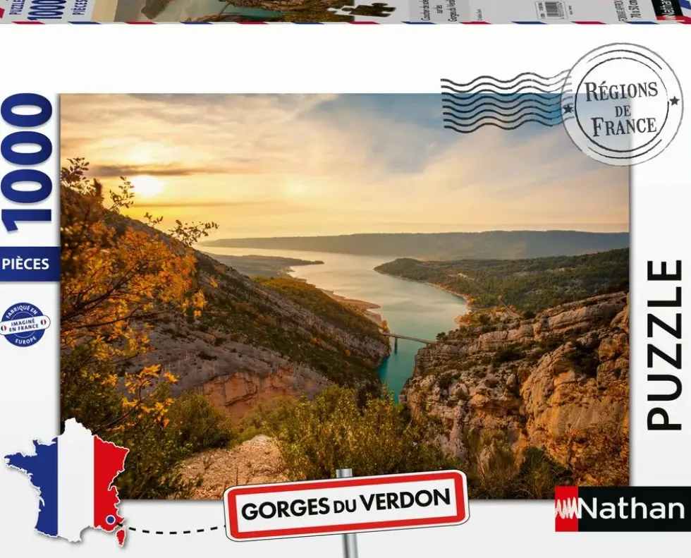 NATHAN PUZZLE 1000 PIECES - COUCHER DU SOLEIL SUR LES GORGES DU VERDON (COLLECTION REGIONS DE FRANCE)