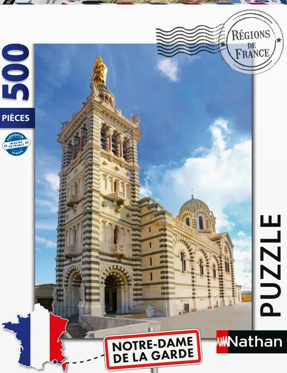 NATHAN PUZZLE 500 PIECES - NOTRE-DAME DE LA GARDE - COLLECTION REGIONS DE FRANCE