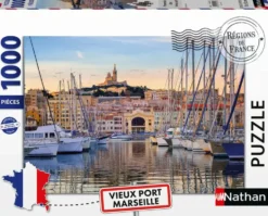 NATHAN PUZZLE 1000 PIECES - PROMENADE DANS LE VIEUX PORT, MARSEILLE -COLLECTION REGIONS DE FRANCE