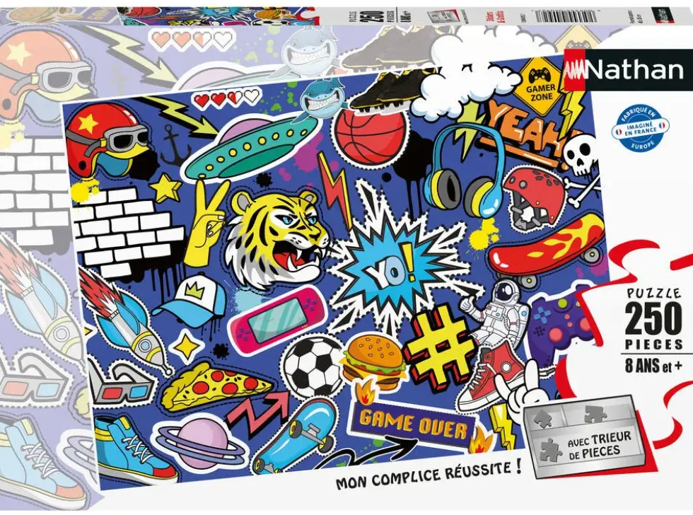 NATHAN PUZZLE 250 PIECESSTICKERS ET GRAFFITIS