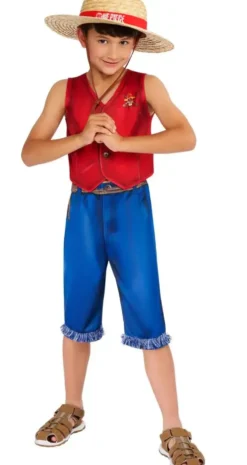 ONE PIECE - DEGUISEMENT CLASSIQUE LUFFY - TAILLE 11-13 ANS