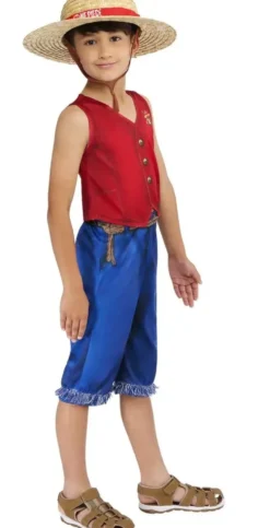 ONE PIECE - DEGUISEMENT CLASSIQUE LUFFY - TAILLE 11-13 ANS
