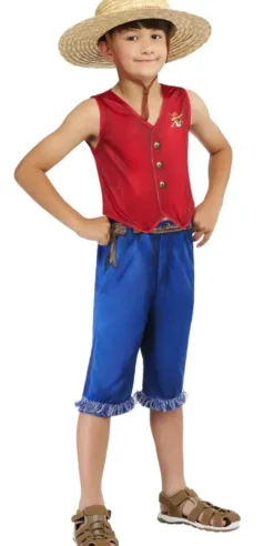 ONE PIECE - DEGUISEMENT CLASSIQUE LUFFY - TAILLE 11-13 ANS