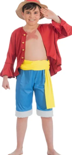 ONE PIECE©DEGUISEMENT LUFFY TAILLE 140 CM