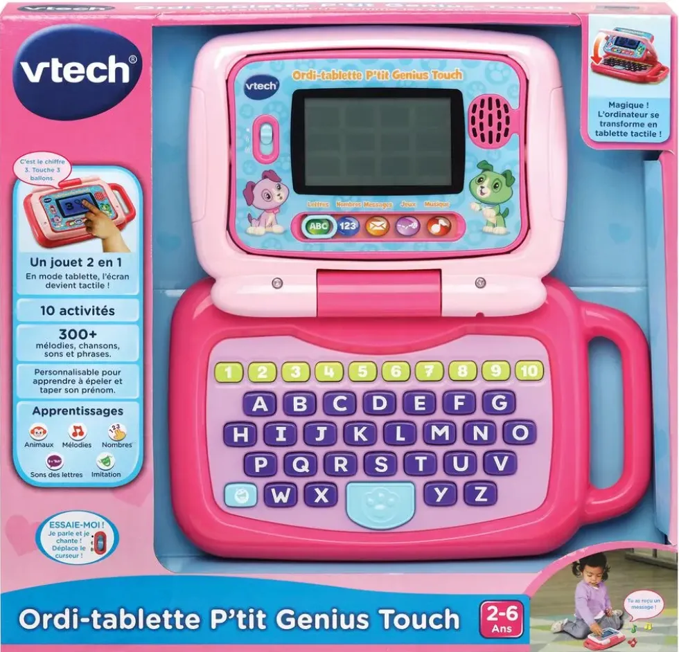 ORDI-TABLETTE P'TIT GENIUS TOUCH MAUVE