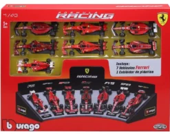 1/43 PACK DE 7 VEHICULES FERRARI F1 AVEC PRESENTOIR
