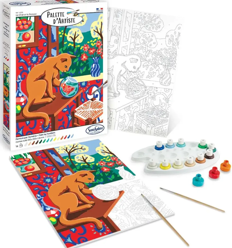 PALETTE D'ARTISTE LE CHAT ET LE POISSON