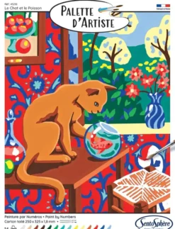 PALETTE D'ARTISTE LE CHAT ET LE POISSON
