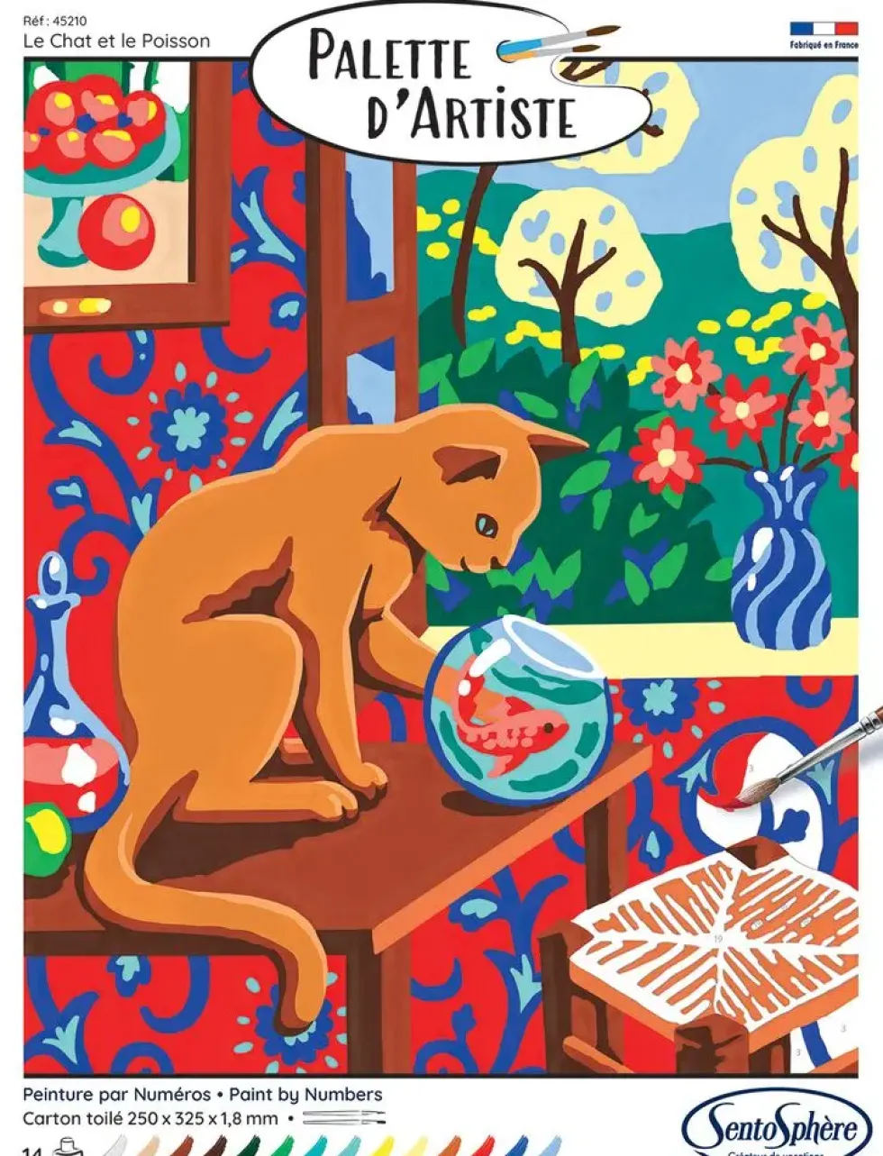 PALETTE D'ARTISTE LE CHAT ET LE POISSON