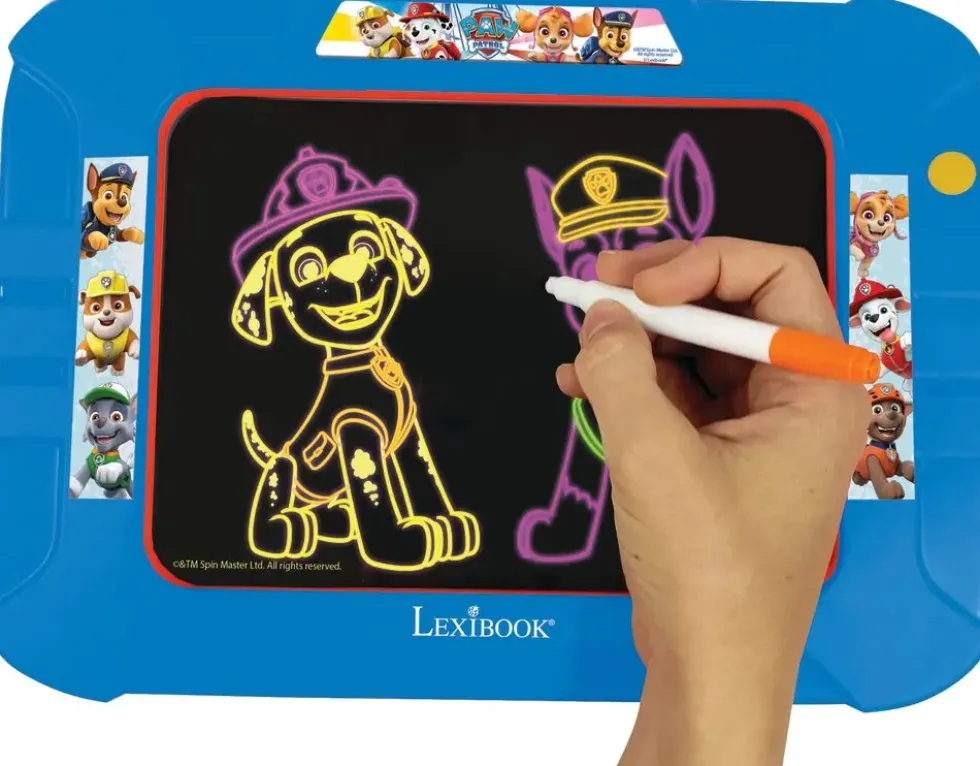PAT PATROUILLE - ARDOISE A DESSINER LUMINEUSE NEON AVEC FEUTRES